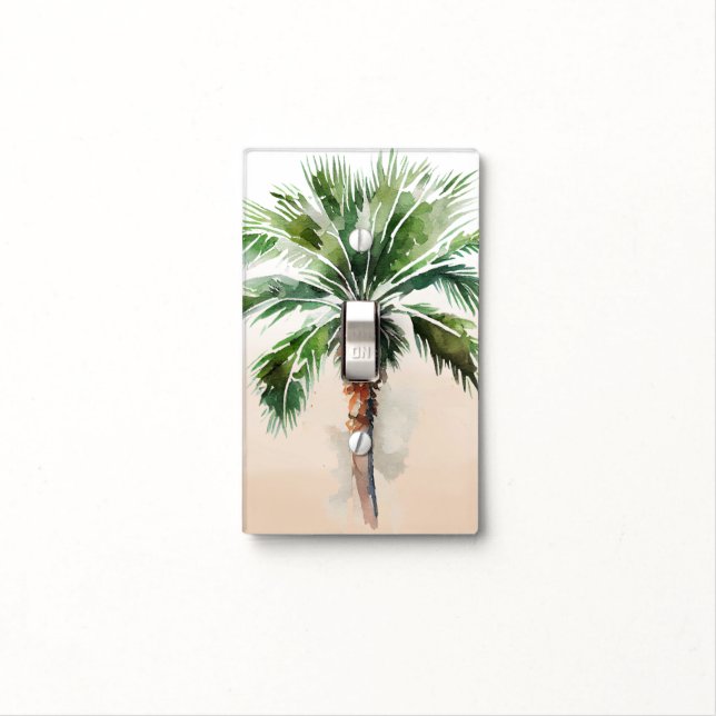 Tropical Palm Tree Ombre  Light Switch Cover (In Situ)