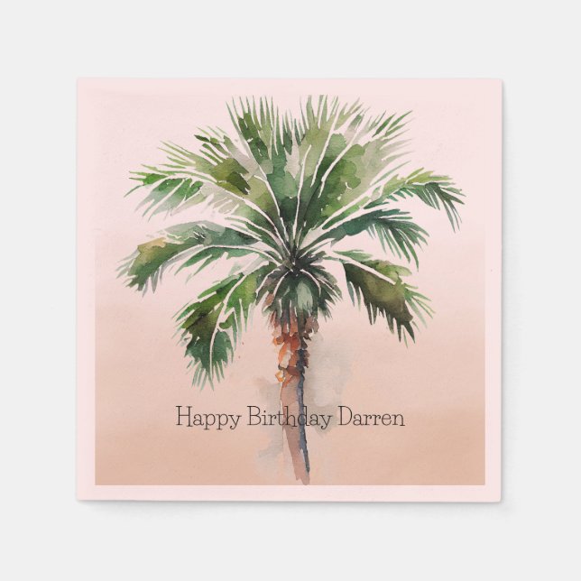Tropical Palm Tree Ombre  Napkins (Front)