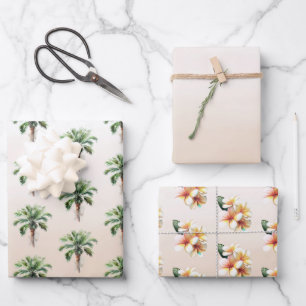 Tropical Palm Tree Ombre Wrapping Paper Sheets