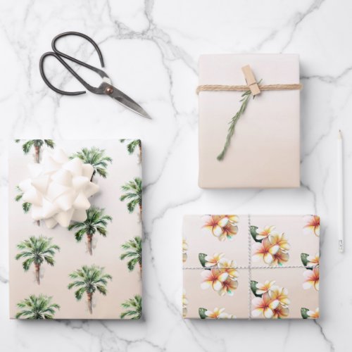 Tropical Palm Tree Ombre  Wrapping Paper Sheets