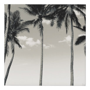 TROPICAL PALM TREE ON THE BEACH FAUX CANVAS PRINT