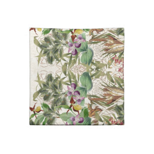 Tropical Palm Tree Orchid Flowers Cloth Napkins