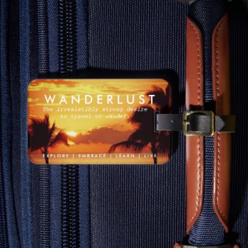 Tropical Palm Tree Paradise Wanderlust Definition Luggage Tag by Lovewhatwedo at Zazzle