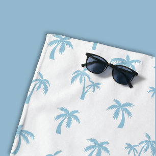 Tropical Palm Tree pattern baby blue Beach Towel