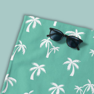 Tropical Palm Tree pattern sea green Beach Towel