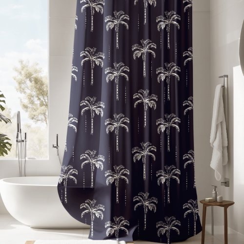 Tropical Palm Tree Pattern Shower Curtain