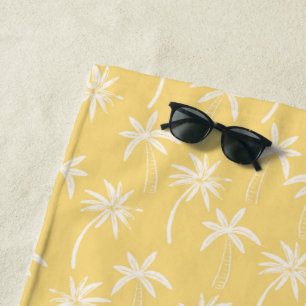 Tropical Palm Tree pattern yellow Beach Towel