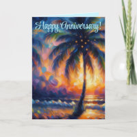 Tropical Palm Tree Personalized Anniversary