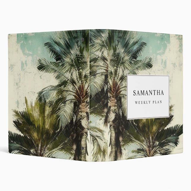 Tropical Palm Tree Personalized Binder (Background)