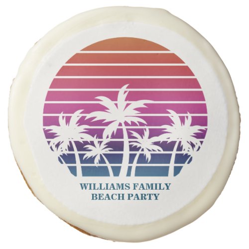 Tropical Palm Tree Personalized Luau Beach Party Sugar Cookie