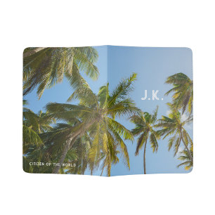 Tropical Palm Tree Personalized Men’s Passport Holder