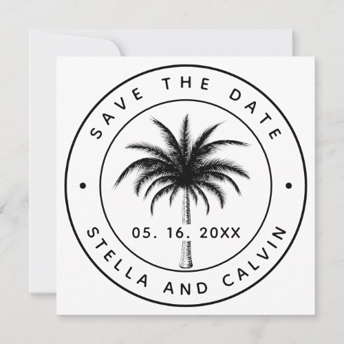 Tropical Palm Tree Photo Wedding Save The Date