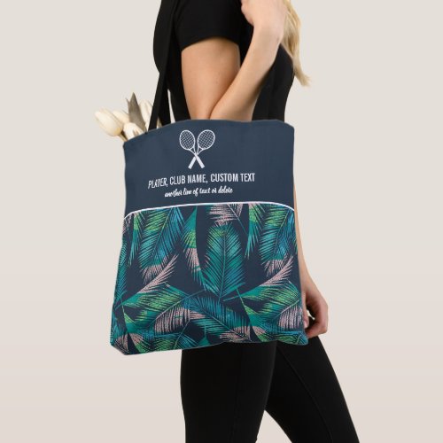 Tropical Palm Tree Print Custom Tennis Rackets Tote Bag
