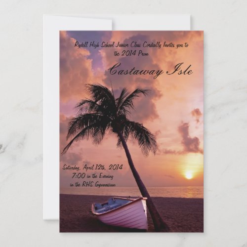 Tropical Palm Tree Prom Invitation