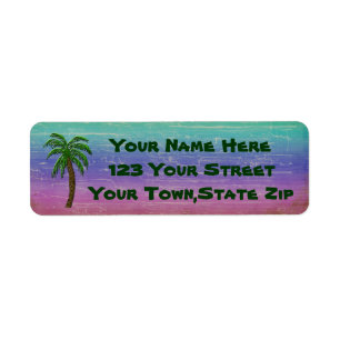 Tropical Palm Tree Return Address Labels