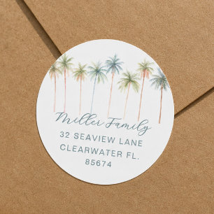 Tropical Palm Tree Return Address Sticker