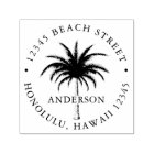 Tropical Palm Tree Round Return Address