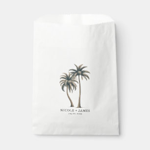 Tropical Palm Tree Rustic Coastal Wedding Favor Bag