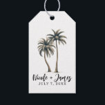 Tropical Palm Tree Rustic Coastal Wedding Gift Tags<br><div class="desc">Gift Tags</div>