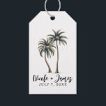 Tropical Palm Tree Rustic Coastal Wedding Gift Tags<br><div class="desc">Gift Tags</div>