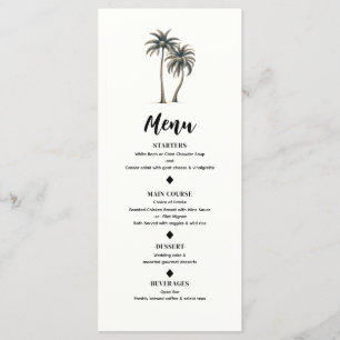 Tropical Palm Tree Rustic Coastal Wedding Menu
