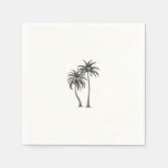 Tropical Palm Tree Rustic Coastal Wedding Napkins