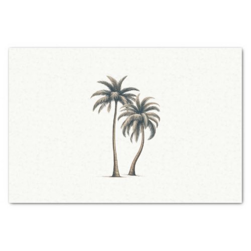 Tropical Palm Tree Rustic Coastal Wedding Tissue Paper