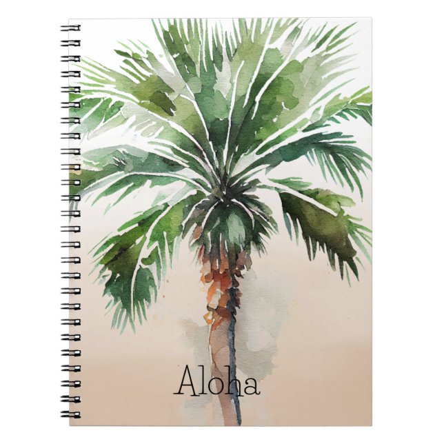 Tropical Palm Tree Shadow Notebook (Front)