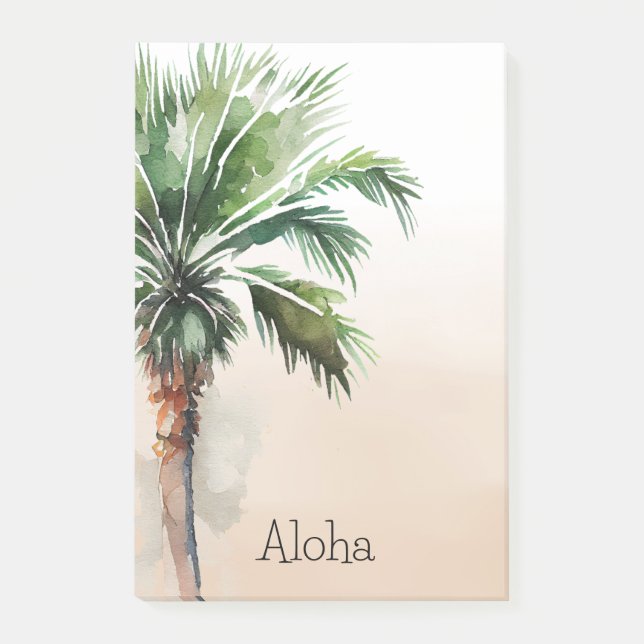 Tropical Palm Tree Shadow Post-it Notes (Front)