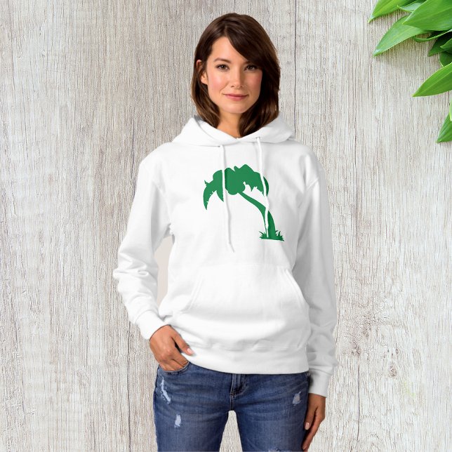 Tropical Palm Tree Silhouette Green Island Beach  Hoodie (Creator Uploaded)