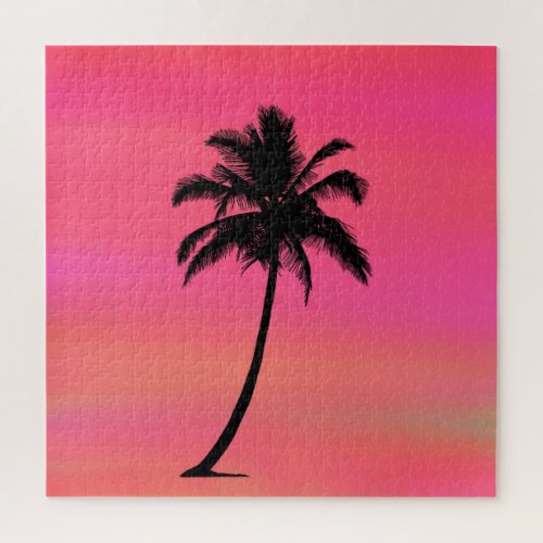 Tropical Palm Tree Silhouette Puzzle