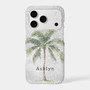 Tropical Palm Tree Sparkle iPhone 17 Pro Case