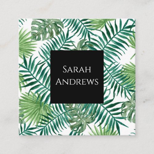 Tropical Palm Tree Square Business Card