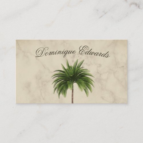 Tropical Palm Tree Stylish Marbled Professional Business Card