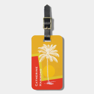 Tropical Palm Tree Sunrise Custom Luggage Tag