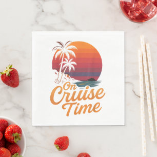 Tropical Palm Tree Sunset Cruise Vacation Napkins