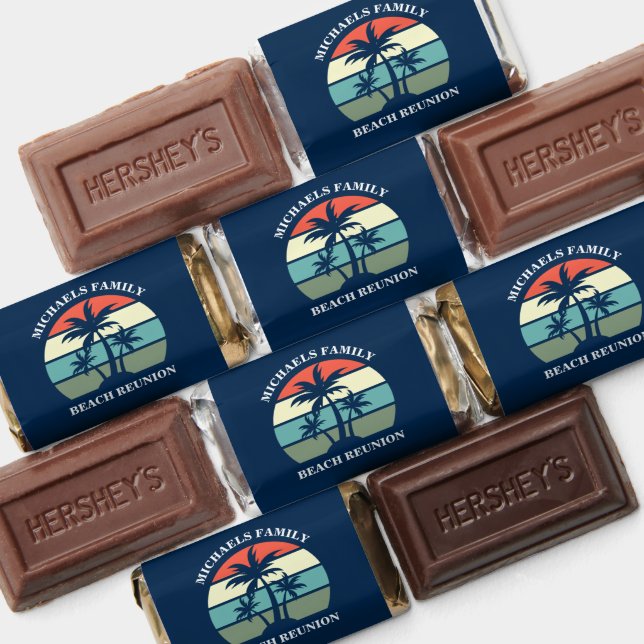 Tropical Palm Tree Sunset Custom Blue Beach Party Hershey's Miniatures (Assorted)