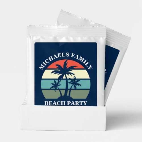 Tropical Palm Tree Sunset Custom Blue Beach Party Margarita Drink Mix
