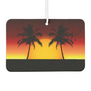 Tropical Palm Tree Sunset Silhouette Air Freshener
