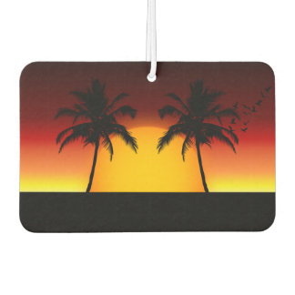 Tropical Palm Tree Sunset Silhouette Air Freshener