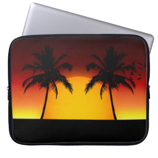 Tropical Palm Tree Sunset Silhouette Laptop Sleeve