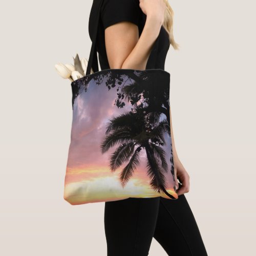 Tropical Palm Tree Sunset  Tote Bag