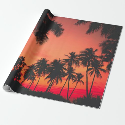 Tropical Palm Tree Sunset Wrapping Paper