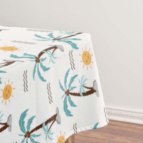 Tropical Palm Tree Sunshine Teal Turquoise