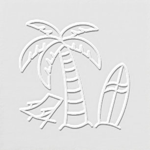 Tropical Palm Tree Surfboard Beach Chair Embosser