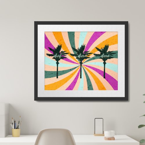 Tropical Palm Tree Swirl Framed Art