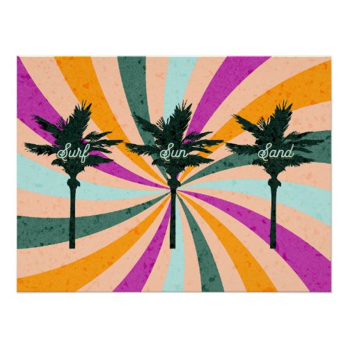 Tropical Palm Tree Swirl Poster