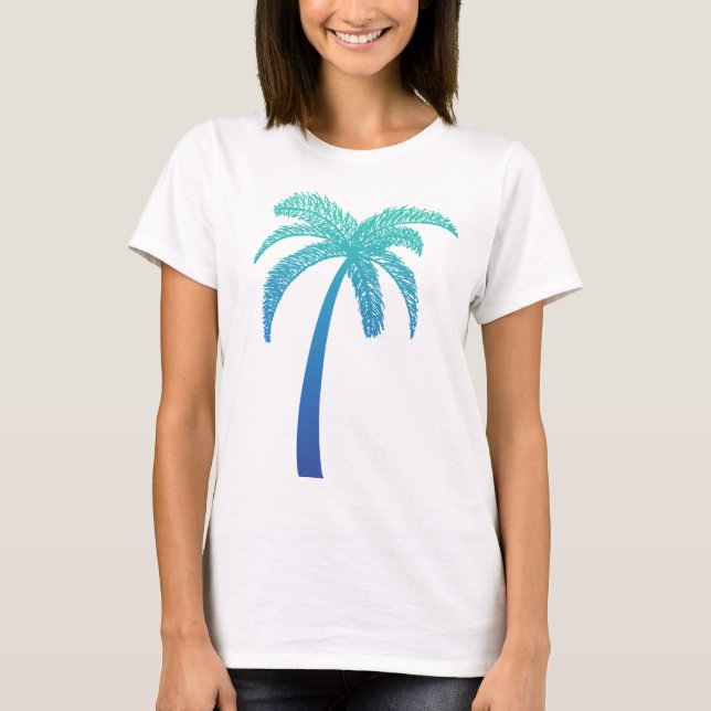 Tropical Palm Tree T-Shirt – Retro Beach Summer  (Front)