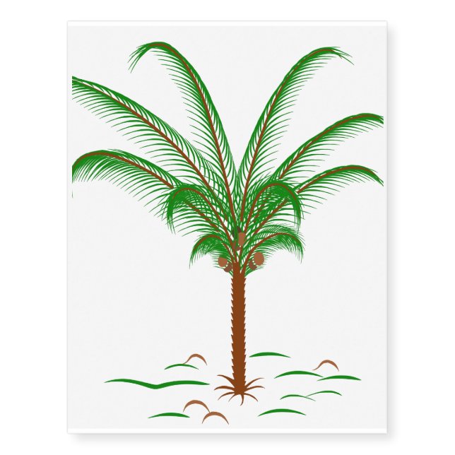 Tropical Palm Tree Temporary Tattoos (Front)