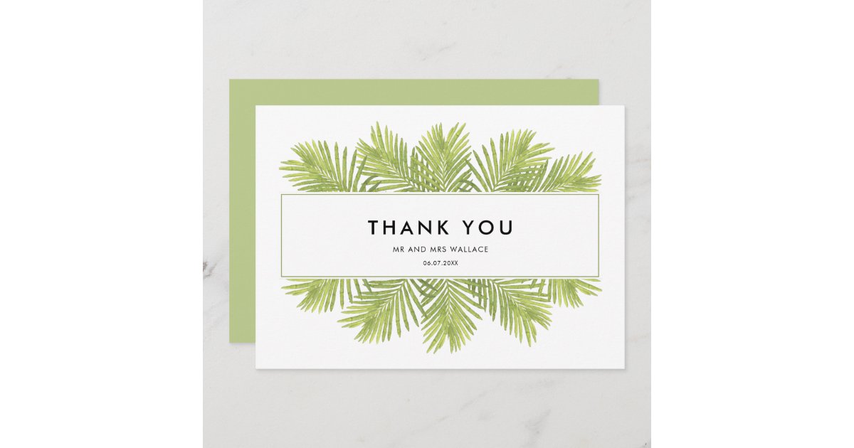 Tropical Palm Tree Thank You Card 